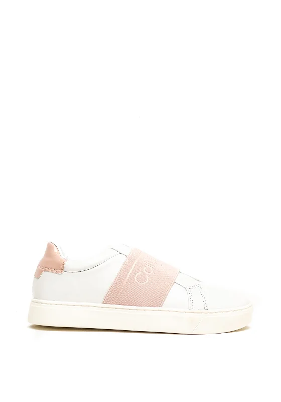 Calvin Klein Leather Slip on Trainers, White