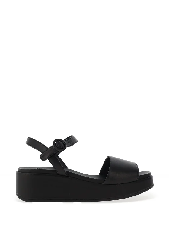 Camper Misia Nubuck Leather Platform Sandals, Black