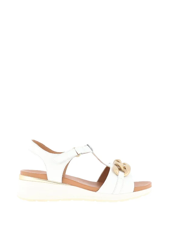 Caprice T Bar Chain Sandals, Off White