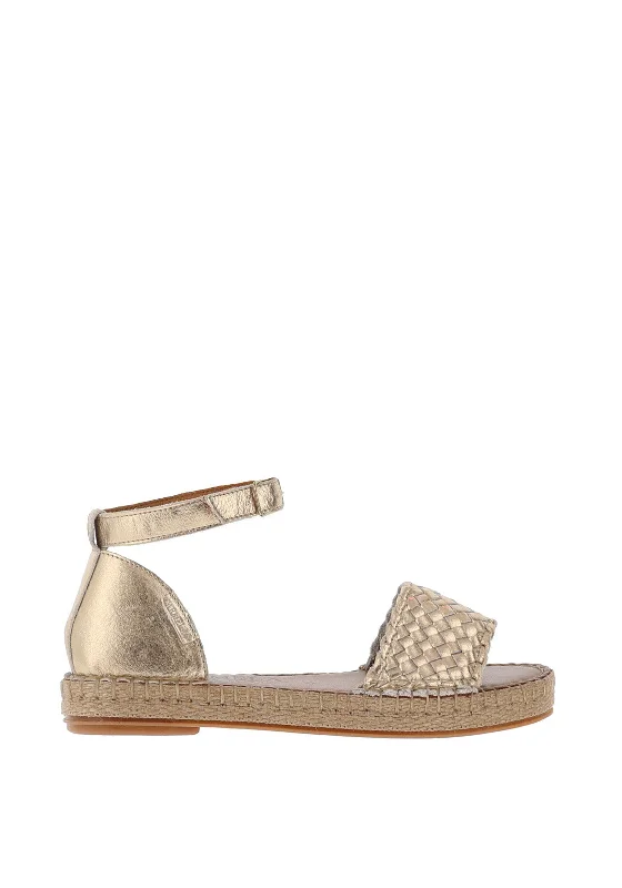 Carmela Weave Leather Platform Sandals, Gold