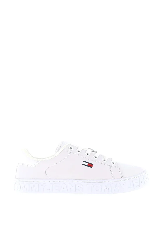 Tommy Jeans Womens Leather Trainers, White