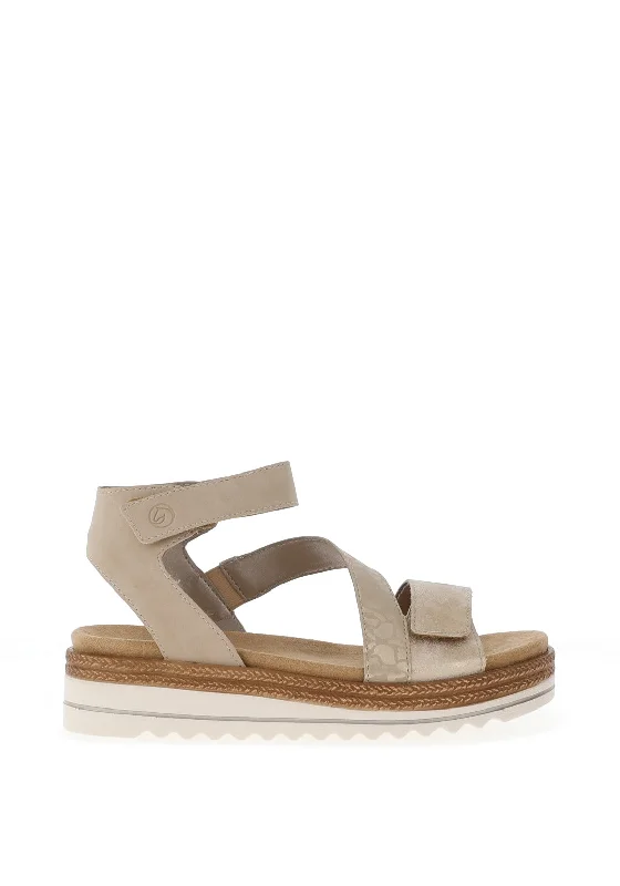 Remonte Platform Strap Sandals, Beige