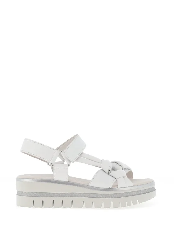 Gabor Leather Tie Knot Sandals, White