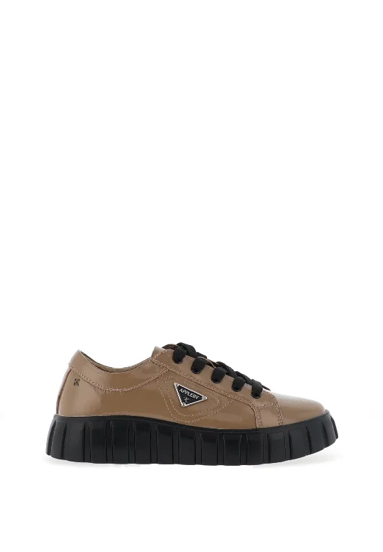 Kate Appleby Kilmaurs Patent Trainers, Brown