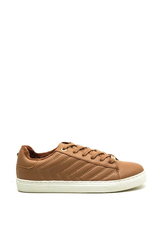 Tommy Bowe Womens Galvin Quilted Trainers, Latte