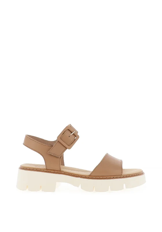 Paul Green Leather Buckle Sandals, Desert