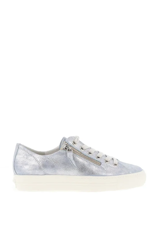 Paul Green Metallic Side Zip Trainers, Blue