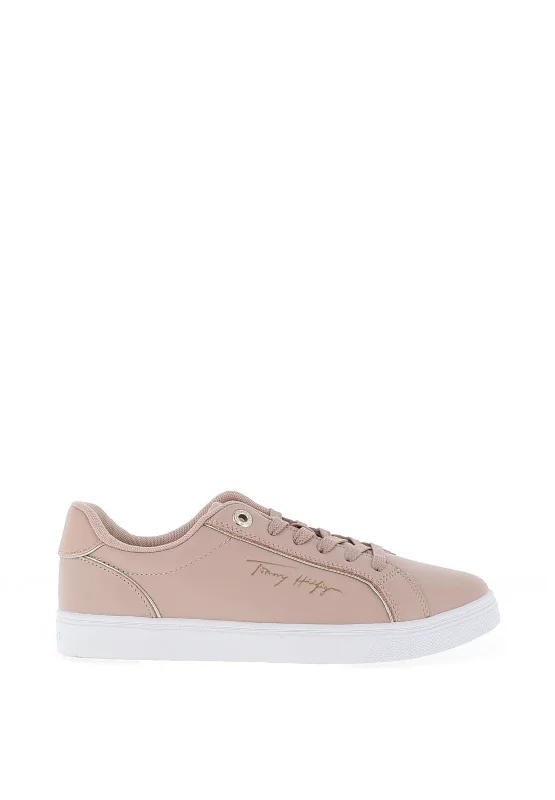 Tommy Hilfiger Womens Signature Piping Trainers, Pink