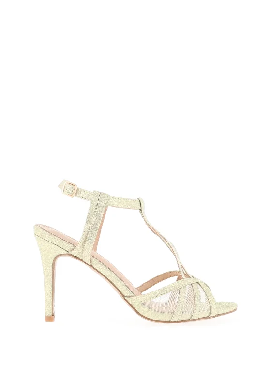 Sorento Warwick Shimmer Strappy Heeled Sandals, Gold