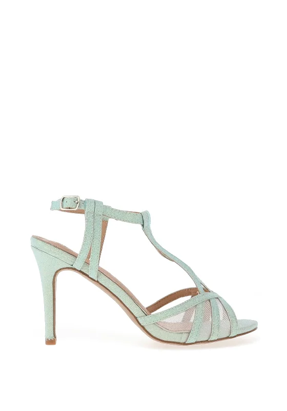 Sorento Warwick Shimmer Strappy Heeled Sandals, Green