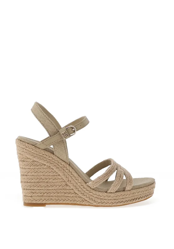 Tommy Hilfiger Womens Woven Strap Wedge Sandals, Sandalwood