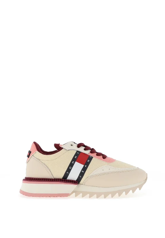 Tommy Jeans Mixed Cleat Trainers, Beige Multi