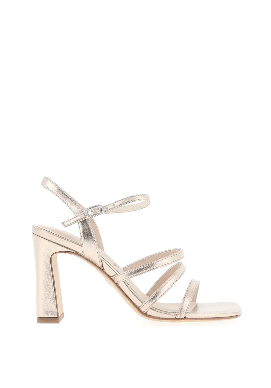 Tamaris Shimmer Multi Strap Heeled Sandals, Champagne