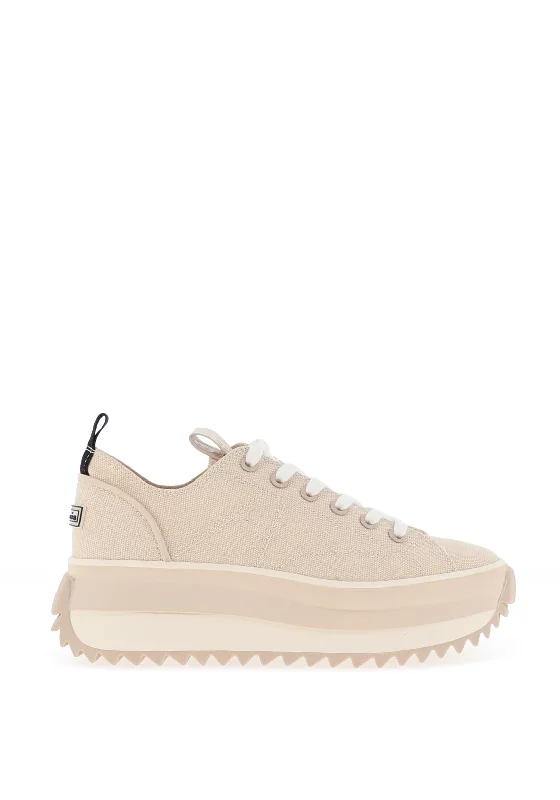 Tamaris Canvas Platform Trainers, Sand