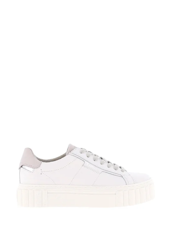 Tamaris Leather Platform Trainers, White