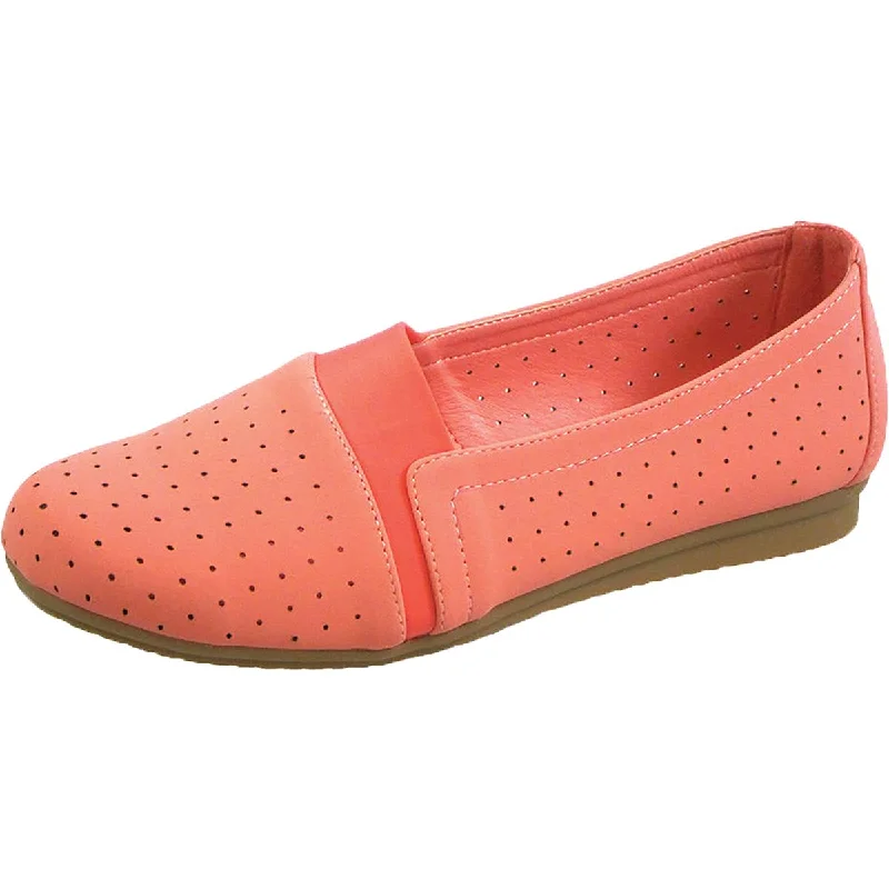 Beacon Womens Lenore Perforated Slip-On Flats