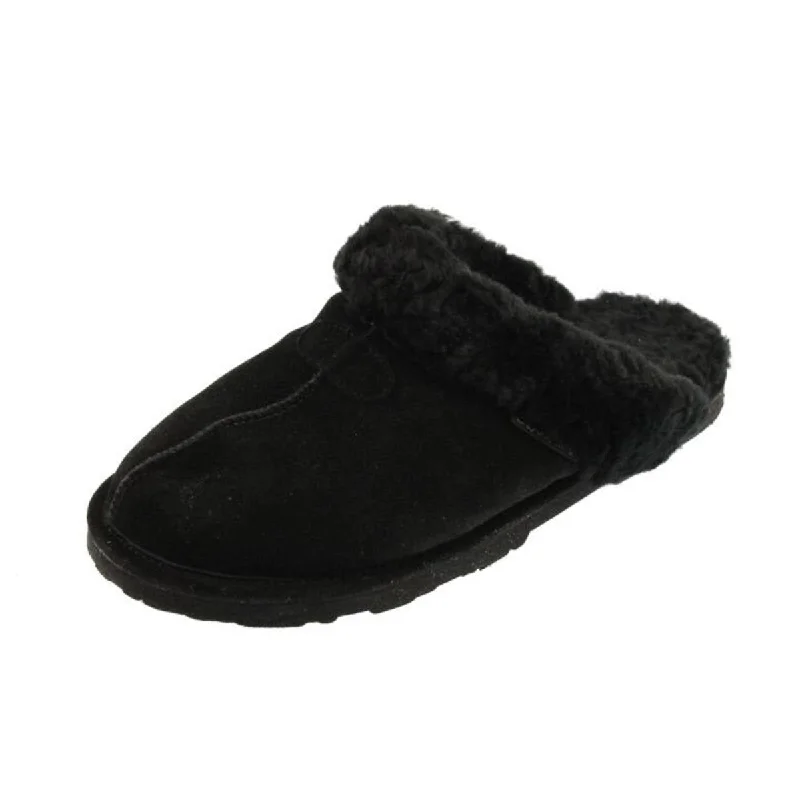 Bearpaw Womens Loki II Suede Faux Fur Mules