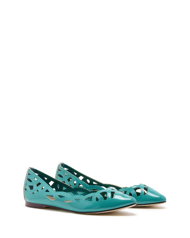 Edenn Ballet Flat Aqua Patent