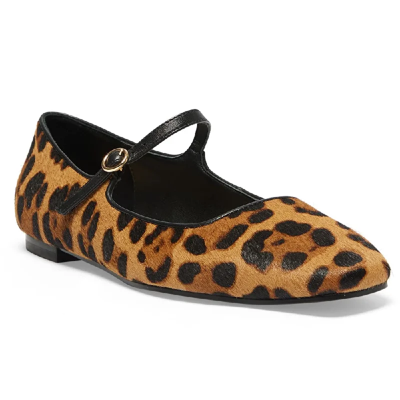 Tottie Flat in Leopard Leather