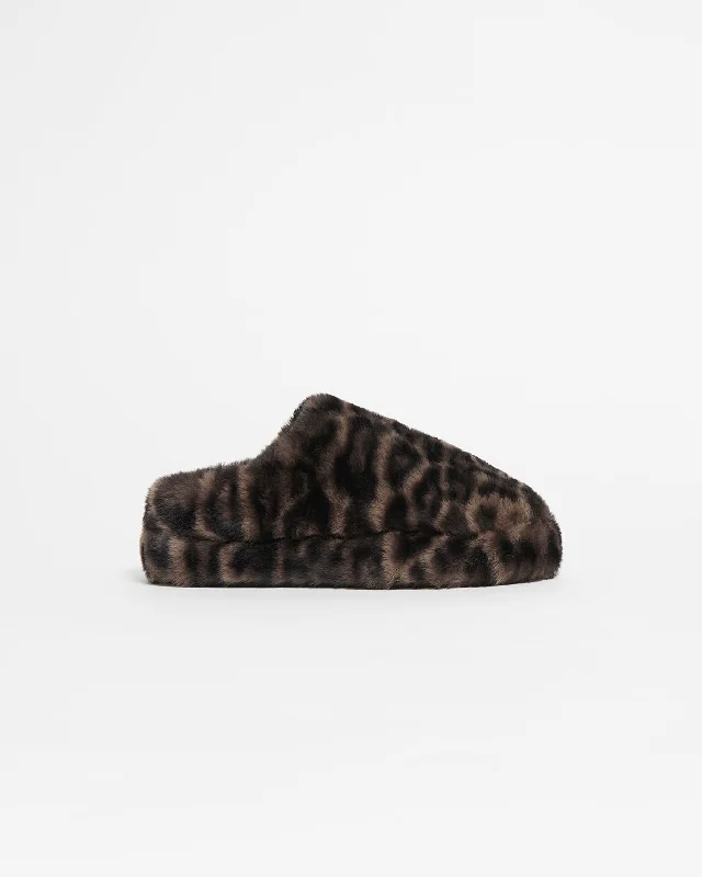 Misha Dark Leopard Slipper