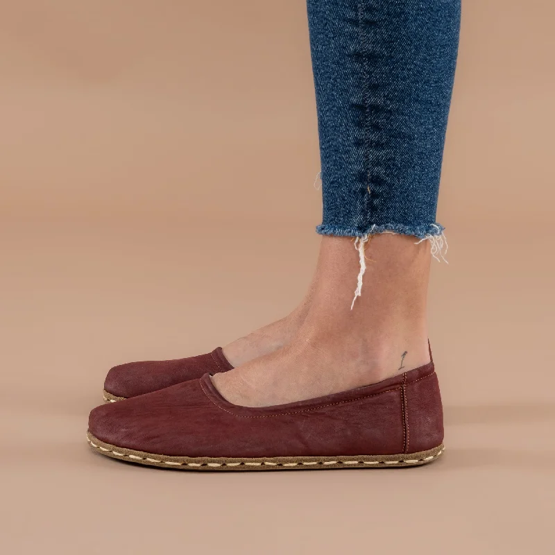 Burgundy Barefoot Ballet Flats