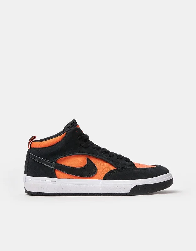 Nike SB React Leo Skate Shoes - Black/Black-Orange-Electro Orange-White-Black