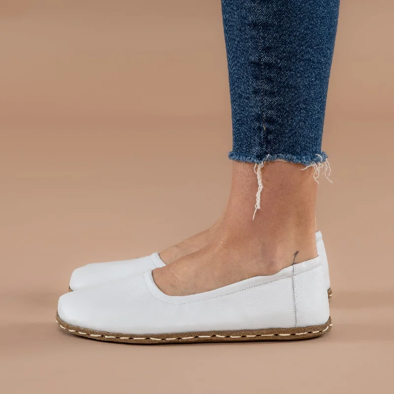 White Barefoot Ballet Flats