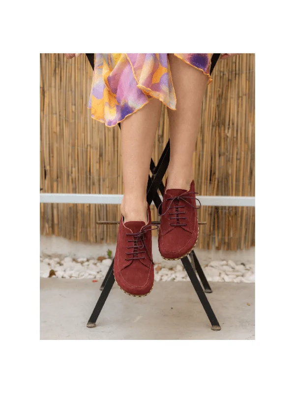 Women's Burgundy Barefoot Sneakers