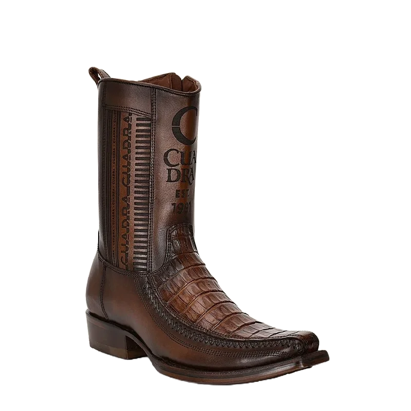 Cuadra Mens Caiman Leather Brown Western Boots CU698