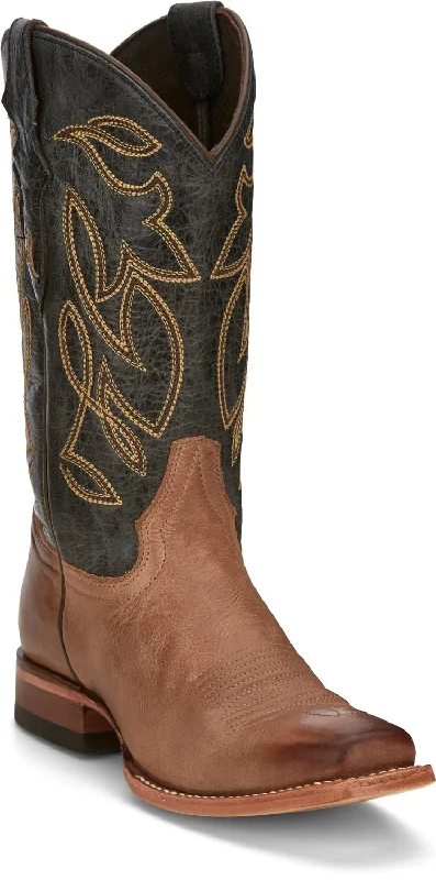 Justin 11in Womens Navy Blue Sandy Leather Cowboy Boots