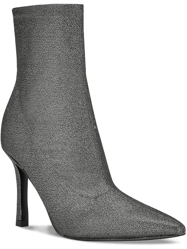 Kellen Womens Glitter Pointed Toe Ankle Boots