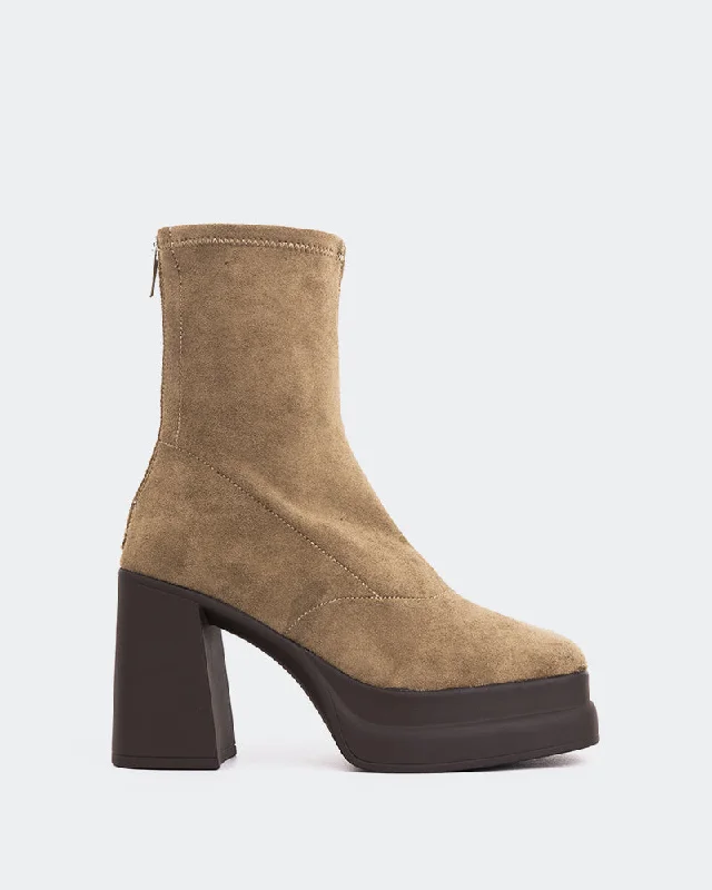 Voltera Taupe Suede Stretch